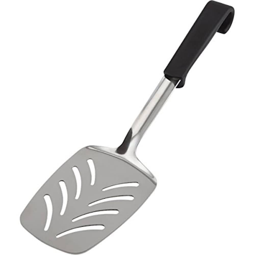 Genware NEV-577-02 Slotted Turner, Plastic Handle, Black