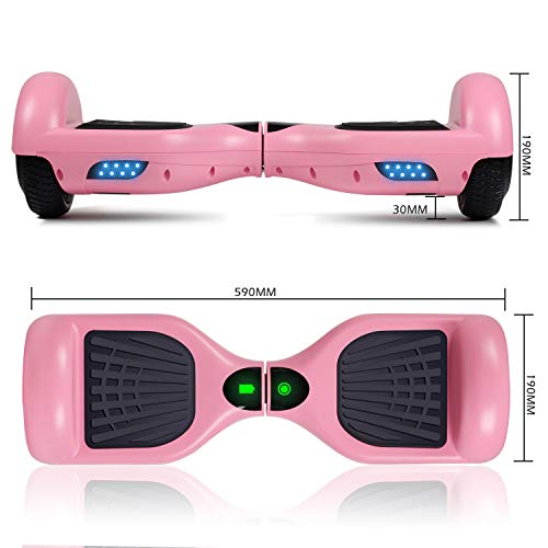 Felimoda 6.5 Inch Hoverboard LED Wheels Lights, self Balancing Scooter Dual Motors UL Certified Hover Board w/Self Balancing Mode(Pink) - Thumbnail 2