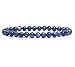 Amandastone Natural Blue Cyanite Crystal 6mm Round Beads Stretch Bracelet 7 Inch