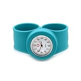 Vavna Silicone Nurse Watch -Slap On Watch - Cyan - Adult Large Size