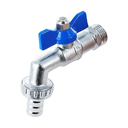 Genebre Messing Auslaufhahn mit Flügelgriff - reduzierter Durchgang - PN 16 - 3/4' Anschluss x 1' Auslass mit Ø 20 mm Tülle