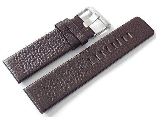 High Quality 24mm Dark Brown Leather Watch Band Strap