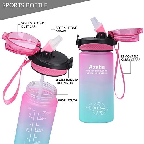 Blue BPA-free water bottle priced at $16.99.