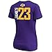 Lebron James Los Angeles Lakers #23 Women's Vertical Name & Number T-Shirt Purple