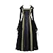 CosplayDiy Women's Medieval Renaissance Retro Gown Cosplay Costume Dress Black L