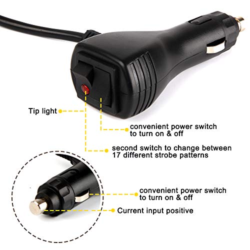 240 LED 7 Strobe Patterns Roof Top Beacon Caution Light, Law Enforcement Emergency Hazard Warning Flashing Strobe Light Mini Bar With Magnetic Base for 12V-24V (Amber)