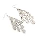 D EXCEED Women's Metal Cutout Diamond Chandelier Tiered Dangle Earrings, 3.15