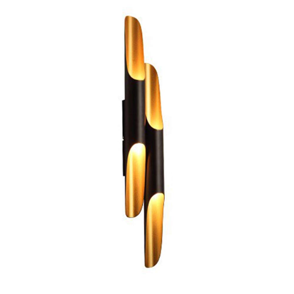 LFsem 70CM Postmodern Wall Light Fixtures Gold & Black Aluminum Wall Sconce Light Creative Oblique Tube Bamboo Tube Wall Lamp for Bedroom Living Room Hotel Corridor E27 (Double Tube)
