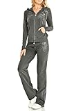 Vertigo Paris Women's Wash Flower Applique Lounge Jog Set