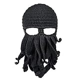 Maylisacc Beard Ski Balaclava Face Mask Winter Funny Octopus Knit Kraken Hat Men Women