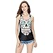 Ensasa Women's Fashion Skull Flower Camisole Halter Top Sleeveless T-Shirt, XX-Large