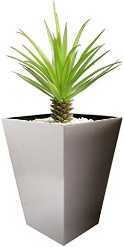 Madeira Conica Tapered Stainless Planter - 10" in. base X 14" in. top x 20" in. ht