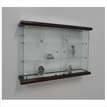 Wall Glass Cabinet Vmbr3ht Tr Dark Wood Amazon Co Uk Kitchen