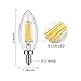 Led Candelabra Bulb, Goodia 6W LED Filament Candle Light Bulb, 2700K Warm White, 60W Incandescent Replacement, E12 Candelabra Base Lamp, Clear Glass C35 Torpedo Shape Bullet Top, 6 Pack