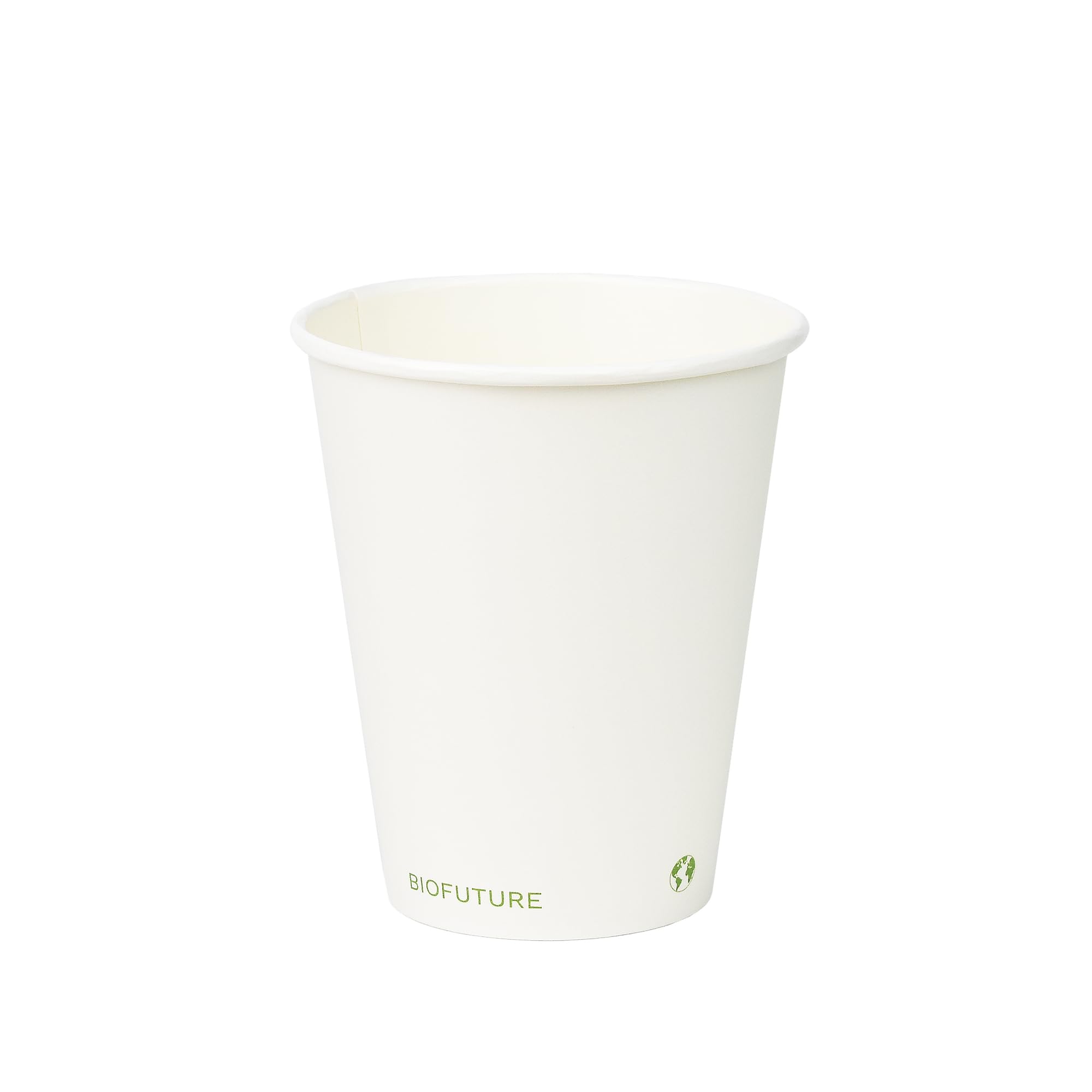 BIOFUTURE Disposable Paper Cups – 100% Compostable & Biodegradable 8 Ounce Party Cups for Weddings, Birthdays & Events, Sustainable Cold Drink Party Supplies – 50 Pack, White, 8oz