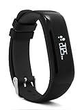 MSRM P1 Waterproof Smart Band Fitness Tracker with Heart Rate Monitor and Blood Pressure Sports Smart Bracelet Call/MSM Reminder Support Android 4.3 or above, IOS 8.0 or above (Black)