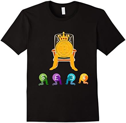 Mens King Bitcoin T-Shirt XL Black