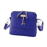 New Women Messenger Bags Vintage Small Shell Leather Handbag Casual Bag ( Blue)