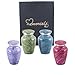 Shades of Marble Classic Keepsake Urns Set of 4 - Token Urns - Keepsake Urn Set - Handcrafted and Affordable Memorial Mini Urns for Ashes with Premium Velvet Bags