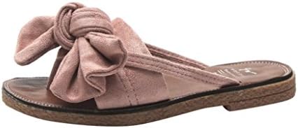 WOCACHI Women Shoes Fashion Solid Color Bow tie Flat Heel Sandals Slipper Beach Shoes