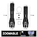 Ustopfiire Tactical LED Flashlight A100 Kit -TC1200 High Lumens Small Waterproof Flashlights - Zoomable Adjustable Focus 5 Modes Portable Flash Lighting Torch with Rechargeable 18650 Battery & Charger