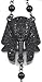 GWOOD Pharaoh with Ankh Rosary Pendants 31 Inch Long Necklace (BLACK COLOR)
