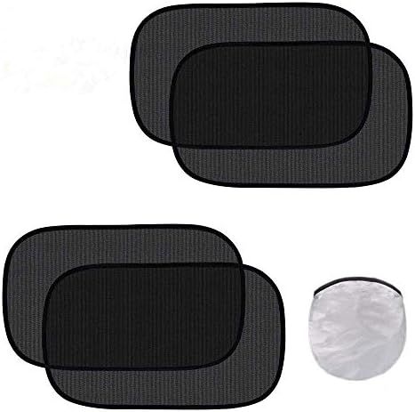 GIG Window Sunshade Window Sunshield, (4 Packs) for All Vehicles, 20" x 12" Sun P[rotectors Block UV and Sunlight for Your Children and Pets (Black)