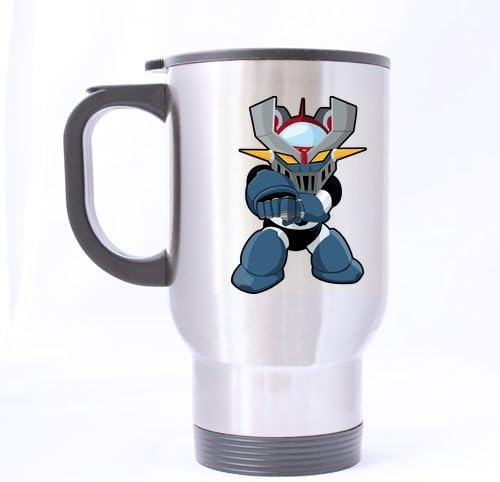 Mazinger Z Customize Personalized Silver Travel Mug Sports Bottle Coffee Mugs Office Home Cup 14 OZ Two Sides Printed
