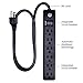 GE 6-Outlet Surge Protector 2 Pack, 3 Ft Extension Cord, Power Strip, 450 Joules, On/Off Switch, Integrated Circuit Breaker, Heavy Duty, Warranty, UL Listed, Black, 83969