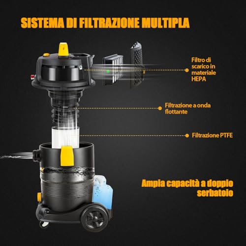Vacmaster VK1330PWR 1300W 30L 3-in-1 Vacuum Cleaner, Wash & Dry, Cleans Floors & Carpets, Bin and Towing Vacuum Cleaner