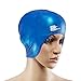 Wigoo Long Hair Swim Cap,Waterproof Silicone Swimming Cap for Adult Woman and Men,Keeps Hair Clean Ear Dry with Nose Clip and Ear Plugs (Blue)