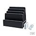 MobileVision Charging Station Slim Black Faux Leather Executive Multi Device Organizer for Smartphones Tablets & Laptops Includes Charging Strip Combo