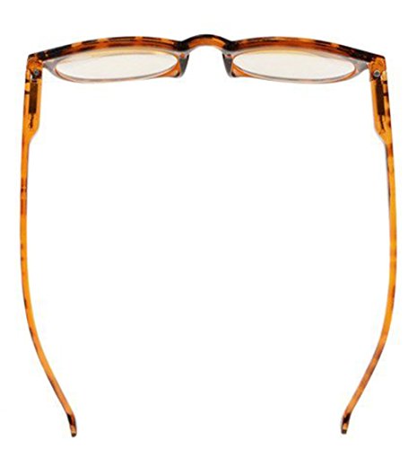 UV Protection,Anti Blue Rays,Reduce Eyestrain,Oval Computer Reading Glasses(DEMI,Amber Tinted Lenses) +1.25