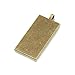 AKOAK 10 Pieces 25mm X 50mm Antique Bronze Rectangle Pendant Trays Pendant Blanks Cameo Bezel Settings for Photo Charm,Cabochon and Jewelry Making