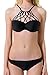 Vogueric Womens High Neck Strappy Padded Push Up Two Piece Bikini Set Bathing Suit