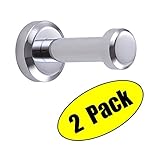 KES Coat Hooks, Towel Robe Single Hook (2 Pack All Brass Chrome) Wall Mount Polished, A1066-P2