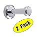 KES Coat Hooks, Towel Robe Single Hook (2 Pack Brass Chrome) Wall Mount Polished, A1066-P2