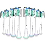Senyum Optimal Plaque Control Replacement Toothbrush Heads, Compatible with all Snap-on Philips Sonicare Electric Toothbrushes, Fits for C2, HX6250 and others (8 Pack)