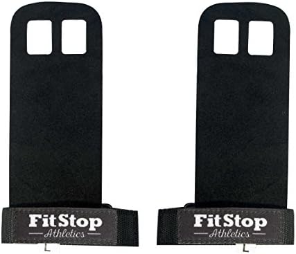 (Large) Leather Hand Grips / Bar Grips - Great gloves for Crossfit, Pullups, Chinups, Perfect Kettlebell workout gloves and Gymnastics