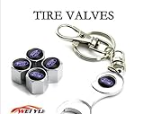 Wrench Keychain Chrome Tire Valve Stem Caps for Ford Black