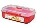 Sistema Microwave Cookware Rectangular Bowl, 41.6 Ounce/ 5.2 Cup, Red