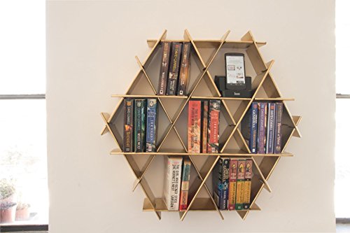 Modern Floating shelves, book shelf made of Cardboard, bookcase, wall shelf, Ruche shelving unit medium- chrome finish