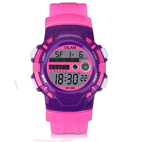 Kids Digital Sport Watch - Multi Function Sport Alarm Watch 50M Waterproof Boys Girls Outdoor Wrist Watch with Colorful LED Lights and Detachable Watchband