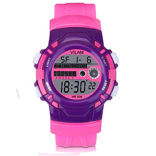 Kids Digital Sport Watch - Multi Function Sport Alarm Watch 50M Waterproof Boys Girls Outdoor Wrist Watch with Colorful LED Lights and Detachable Watchband