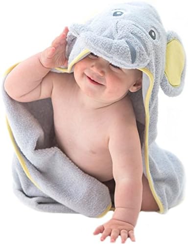 Milove Super Soft Baby Elephant Hooded Towel | 100% Cotton Baby Bath Towel| Keep Baby Dry And Warm | Sized For Infant or Toddler Girls And Boys