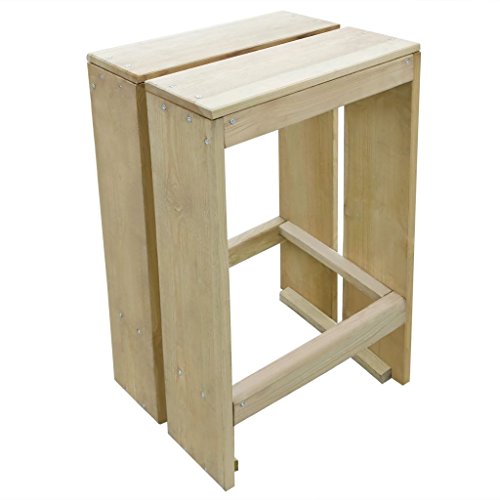 mewmewcat 5-TLG. Gartenbar Barset für den Garten Kiefernholz Imprägniert Tischmaße: 75 x 75 x 110 cm Hockermaße: 40 x 30… – Bild 4