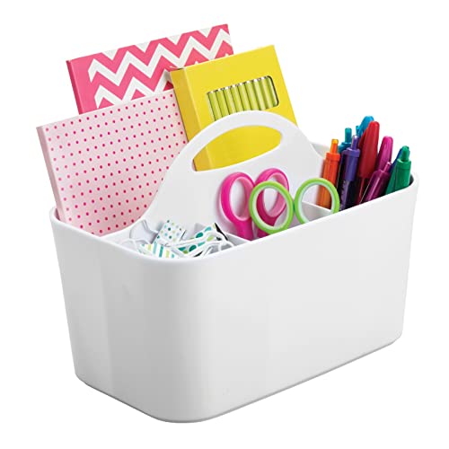 mDesign Plastic Small Office Storage Organizer Utility Tote Caddy with