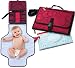 SsdSun Portable Changing Pad - Lightweight and Safe Travel Station Kit for Baby Diapering - Waterproof Padded Extra Long Mat - Built-in Head Pillow - Organizer with 4 Pockets - Bonus Wet Wipe Pouch