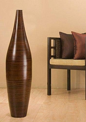Amazon Com Green Floral Crafts 41 In Ellipse Brown Bamboo Vase