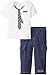 Calvin Klein Baby-Boys Infant White Tee with Screen Print Tie and Jeans